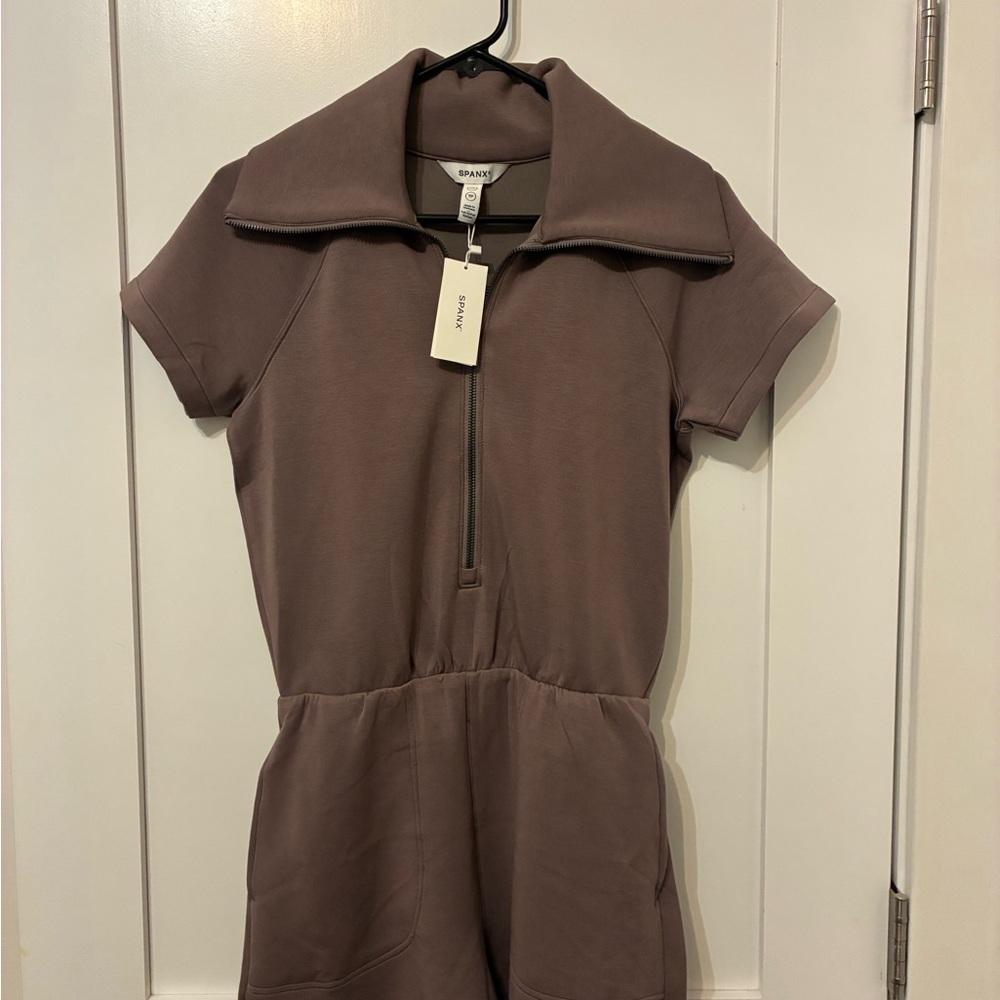 SPANX Brown Short Sleeve Jumpsuit